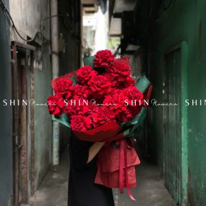 Bó hoa 25 Hoa Hồng Đỏ Nhập Ecuador Hearts S191