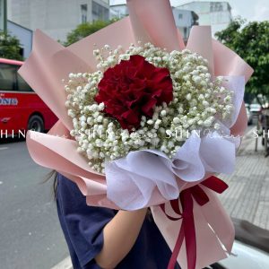 Bó 1 Hoa Hồng Đỏ Nhập Ecuador Hearts only you S183