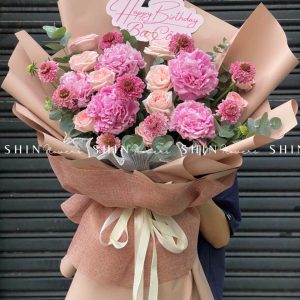 Hoa Bó 5 Mẫu Đơn Hồng S204