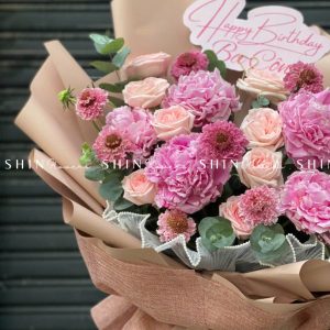 Hoa Bó 5 Mẫu Đơn Hồng S204