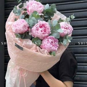 Hoa Bó 5 Mẫu Đơn Hồng S201