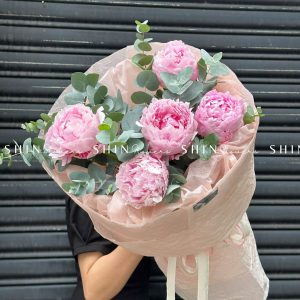 Hoa Bó 5 Mẫu Đơn Hồng S201