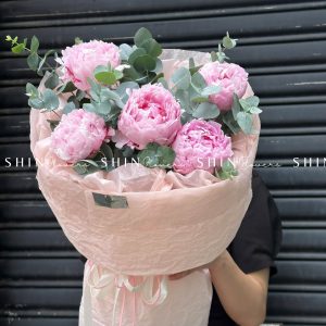 Hoa Bó 5 Mẫu Đơn Hồng S201