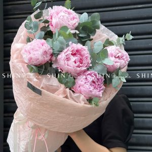 Hoa Bó 5 Mẫu Đơn Hồng S201