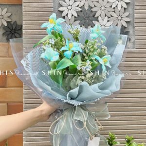Hoa Bó 5 Tulip Nhuộm Xanh Blue S230