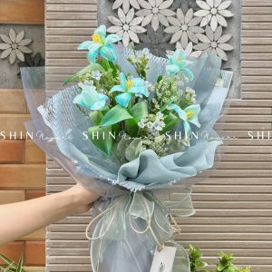 Hoa Bó 5 Tulip Nhuộm Xanh Blue S230
