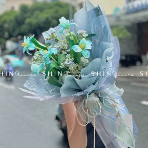 Hoa Bó 5 Tulip Nhuộm Xanh Blue S230