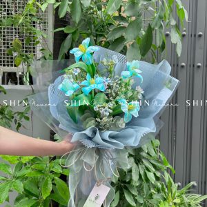 Hoa Bó 5 Tulip Nhuộm Xanh Blue S230