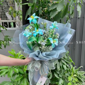 Hoa Bó 5 Tulip Nhuộm Xanh Blue S230