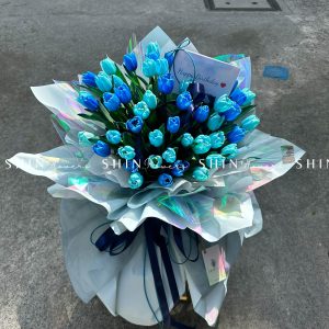 Hoa Bó 30 Tulip Nhuộm Xanh Blue S231