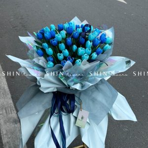 Hoa Bó 30 Tulip Nhuộm Xanh Blue S231