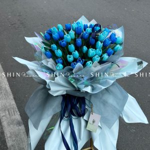 Hoa Bó 30 Tulip Nhuộm Xanh Blue S231