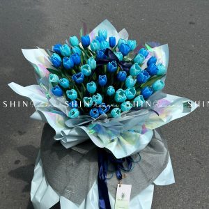 Hoa Bó 30 Tulip Nhuộm Xanh Blue S231