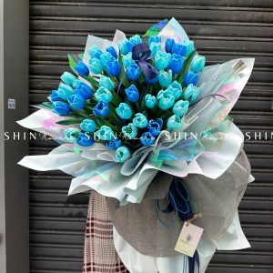 Hoa Bó 30 Tulip Nhuộm Xanh Blue S231