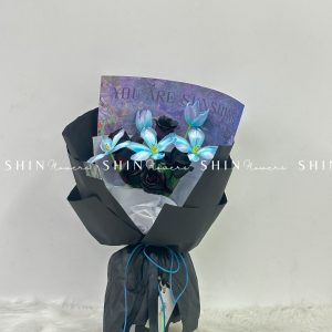 Hoa Bó 5 Tulip Nhuộm Xanh Blue S229