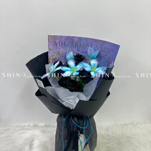 Hoa Bó 5 Tulip Nhuộm Xanh Blue S229