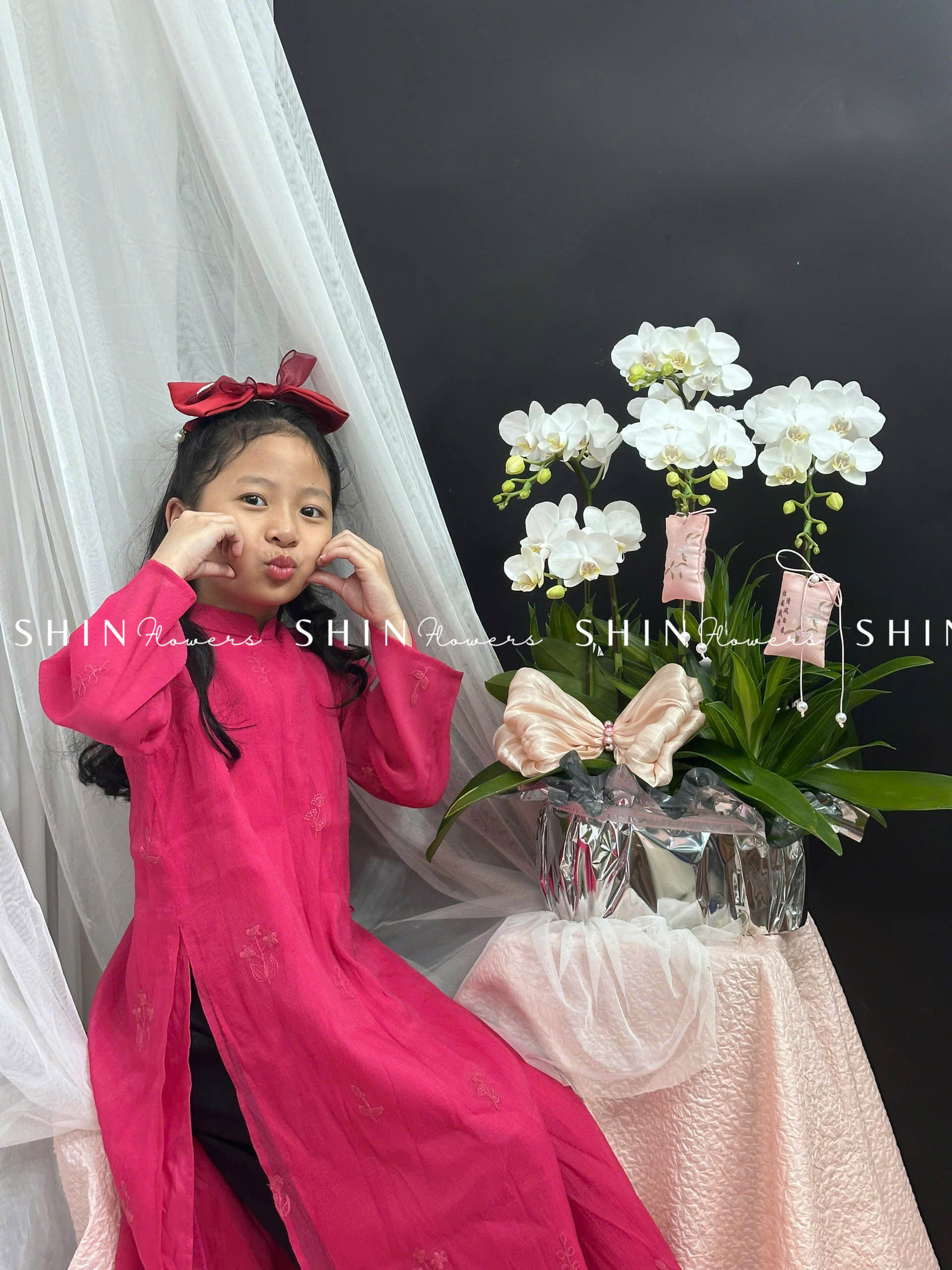 Chậu Lan Hồ Điệp Mini 5 cành - Xuân Ngọc Ngà tet16