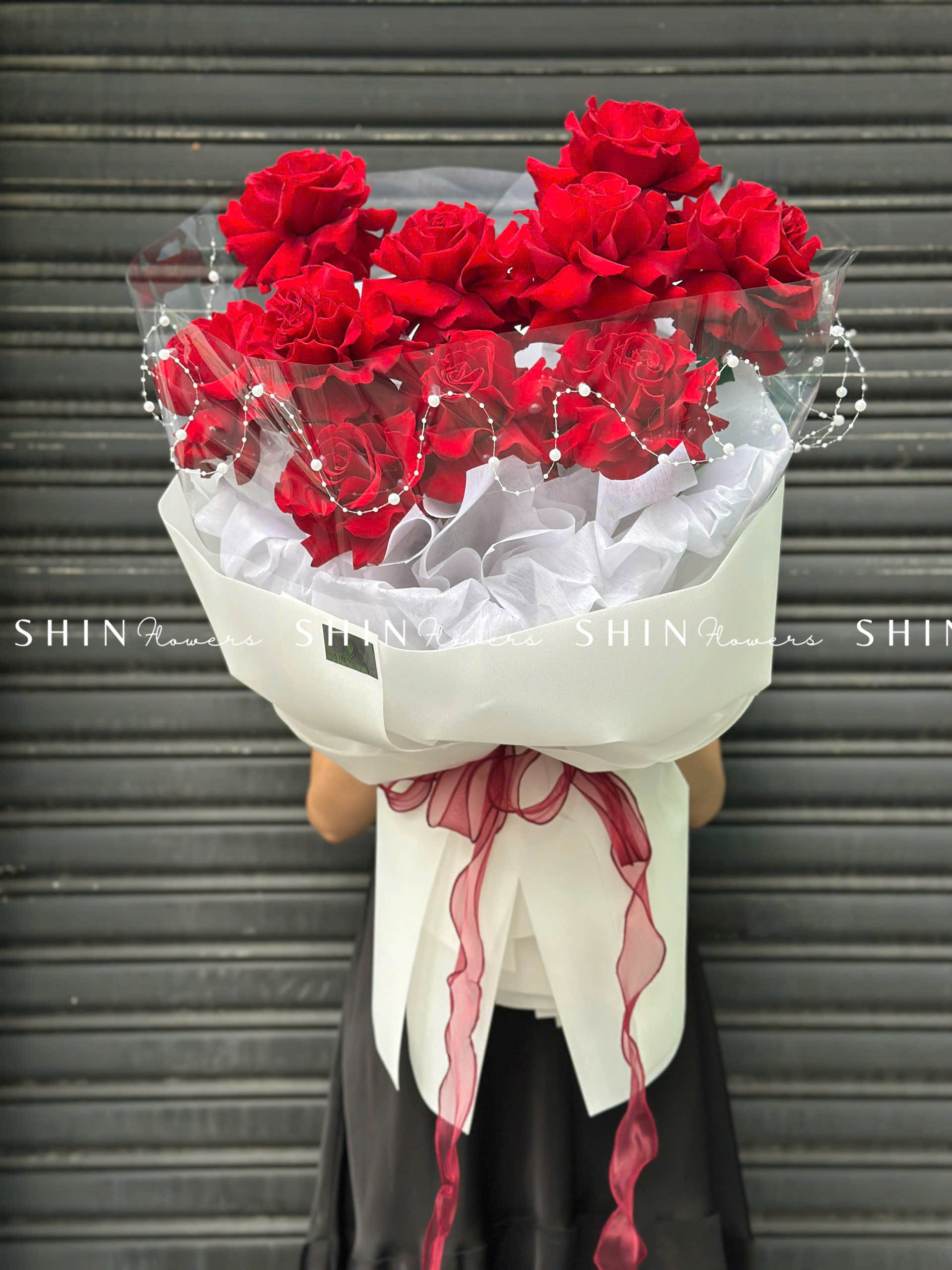 Bó hoa 10 Hoa Hồng Đỏ Nhập Ecuador Hearts S333