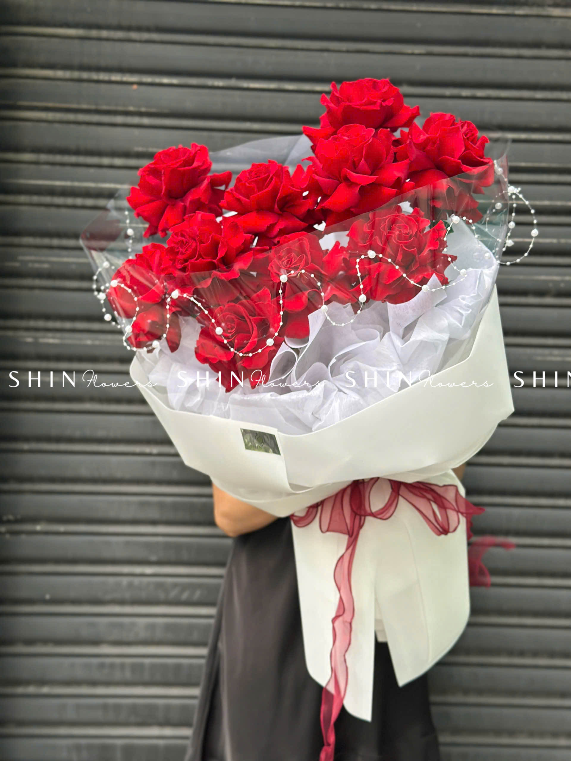 Bó hoa 10 Hoa Hồng Đỏ Nhập Ecuador Hearts S333