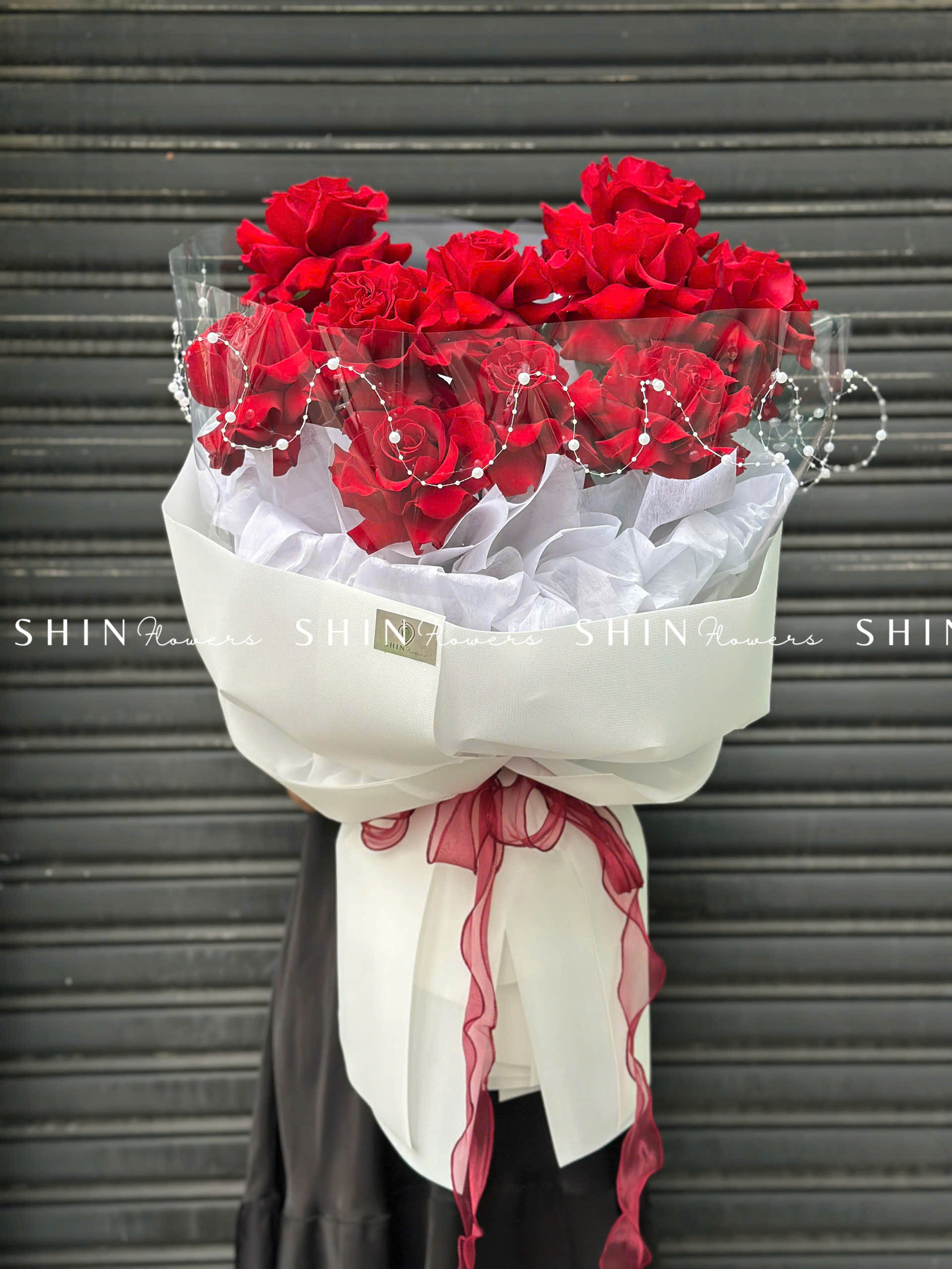 Bó hoa 10 Hoa Hồng Đỏ Nhập Ecuador Hearts S333