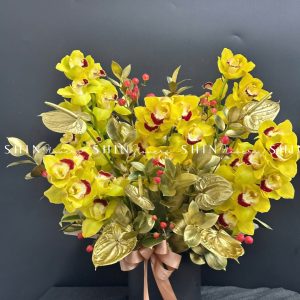 Lẵng Địa Lan Vàng - hoa tết Đại Cát - Đại Lộc tet12