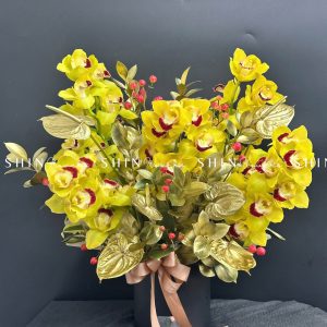 Lẵng Địa Lan Vàng - hoa tết Đại Cát - Đại Lộc tet12