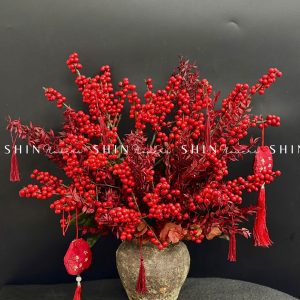 Lẵng hoa đào đông đỏ tết-Hồng Phúc - Tet22