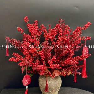Lẵng hoa đào đông đỏ tết-Hồng Phúc - Tet22