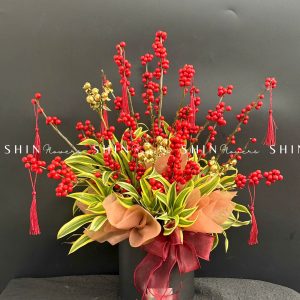 Lẵng hoa đào đông đỏ tết-Hồng Phúc - Tet 21