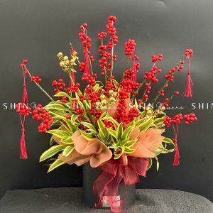 Lẵng hoa đào đông đỏ tết-Hồng Phúc - Tet 21