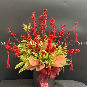 Lẵng hoa đào đông đỏ tết-Hồng Phúc - Tet 21