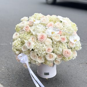 Hộp hoa Cẩm Tú Cầu Trắng Khổng Lồ H094