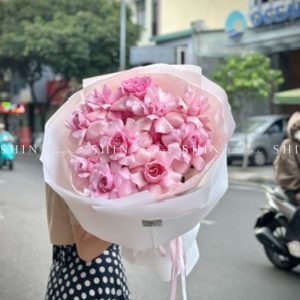 Bó 15 Hoa Hồng Nhập Ecuador hồng ngọt ngào 347