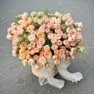 Giỏ hoa hồng chùm nàng thơ H099