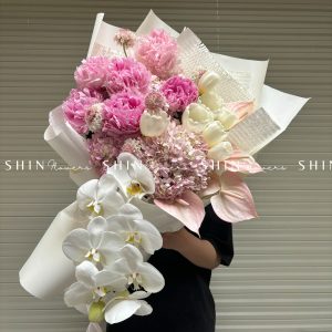 Hoa Bó Mẫu Đơn Hồng Sarah Mix Tulip S363