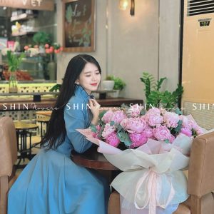 Hoa Bó 40 Mẫu Đơn Hồng Sarah S362
