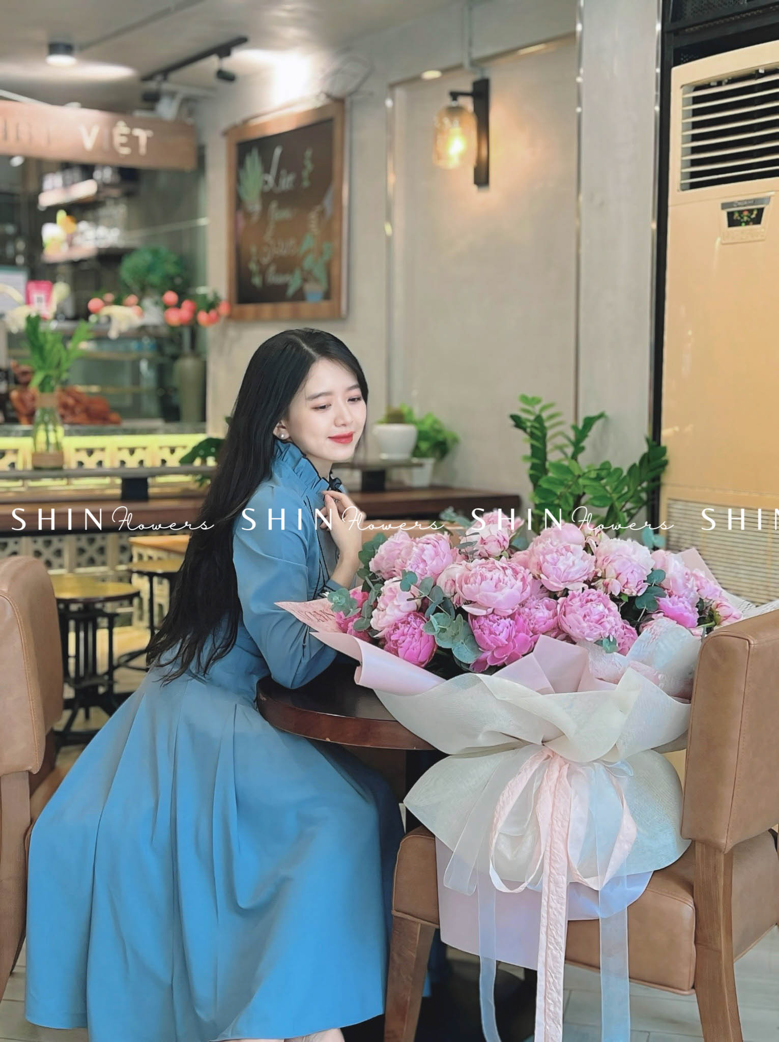 Hoa Bó 40 Mẫu Đơn Hồng Sarah S362