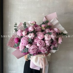 Hoa Bó 40 Mẫu Đơn Hồng Sarah S362