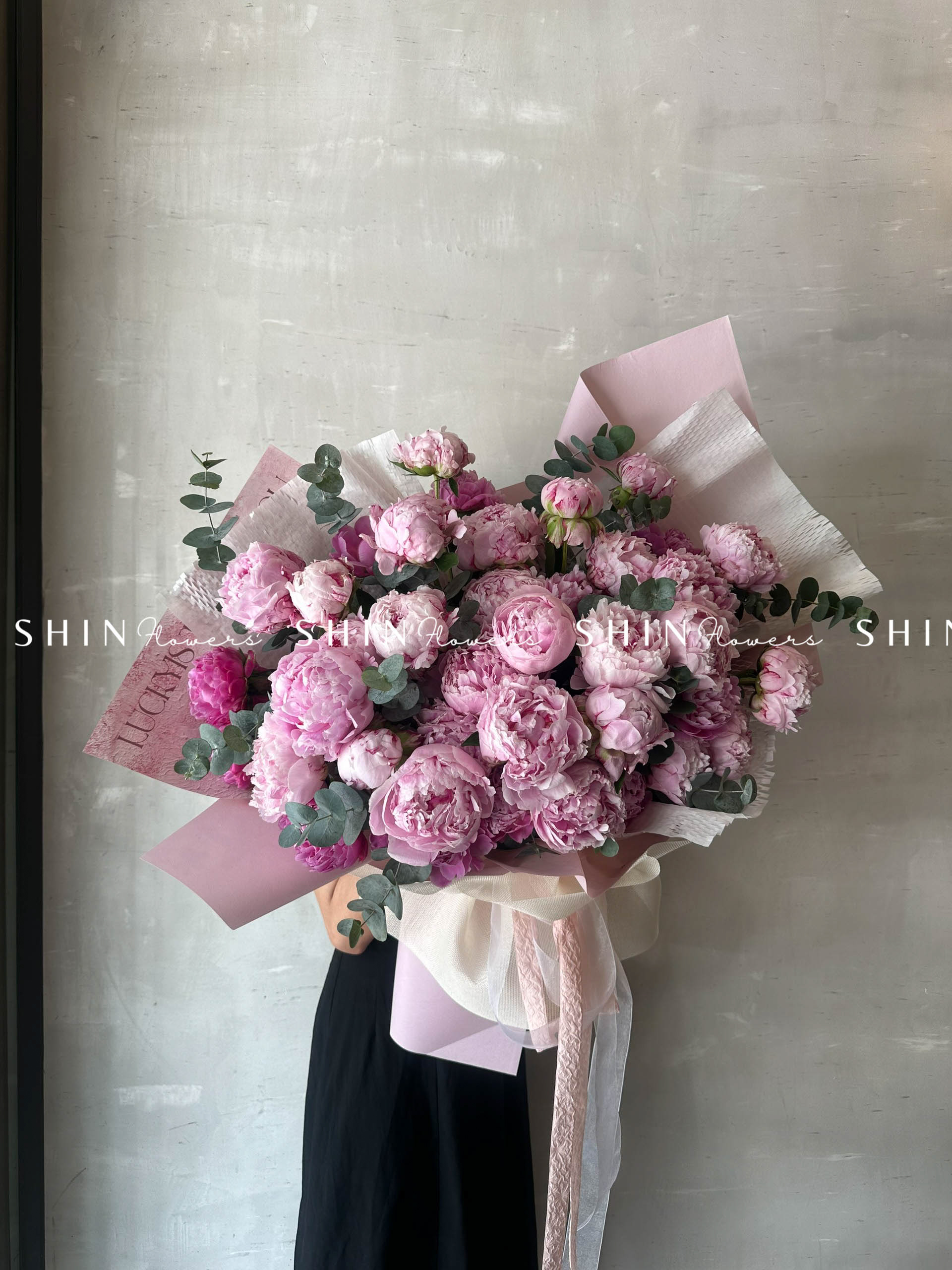 Hoa Bó 40 Mẫu Đơn Hồng Sarah S362