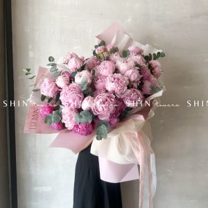 Hoa Bó 40 Mẫu Đơn Hồng Sarah S362