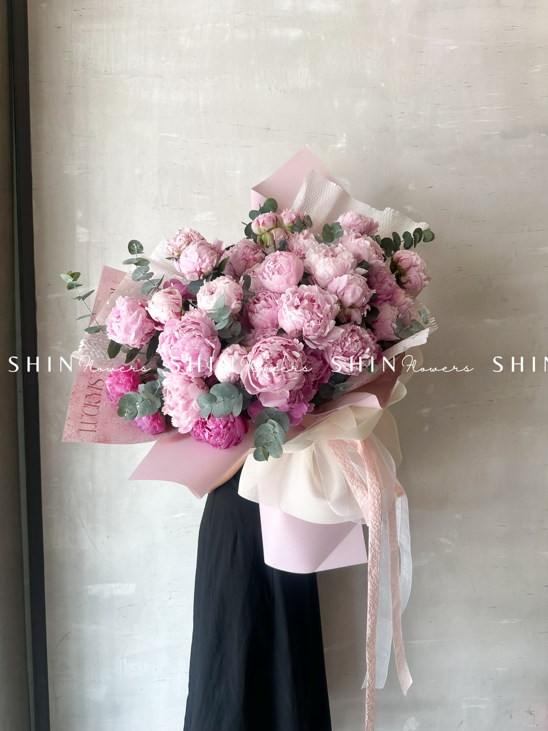 Hoa Bó 40 Mẫu Đơn Hồng Sarah S362