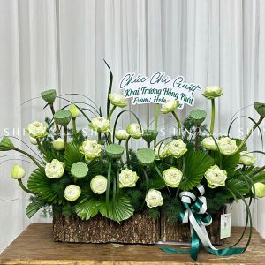 Hộp Hoa Sen Trắng chúc mừng H090