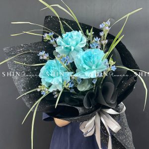 Bó Hoa Hồng 3 Xanh Dương Celeste Ecuador S337