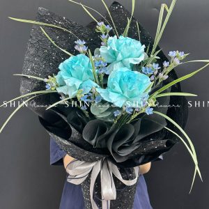 Bó Hoa Hồng 3 Xanh Dương Celeste Ecuador S337