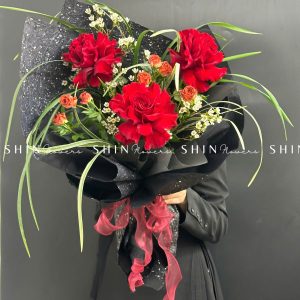 Bó hoa 3 Hoa Hồng Đỏ Nhập Ecuador Hearts S335