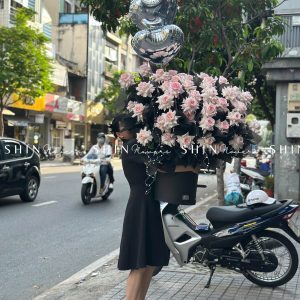 Lẵng 50 Hoa Hồng Nhập Ecuador Pink Ohara siêu khổng lồ H084