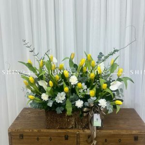 Lẵng Hoa 30 Tulip Vàng H097