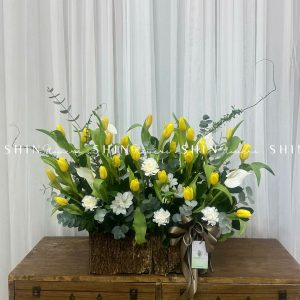 Lẵng Hoa 30 Tulip Vàng H097