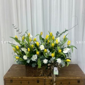 Lẵng Hoa 30 Tulip Vàng H097