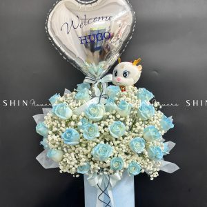 Hộp Hoa Thôi Nôi Bé Trai H082